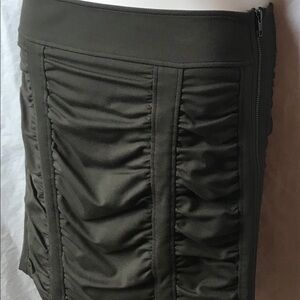 Woman Army Green Zipper Stretch Pencil Skirt Sz 8